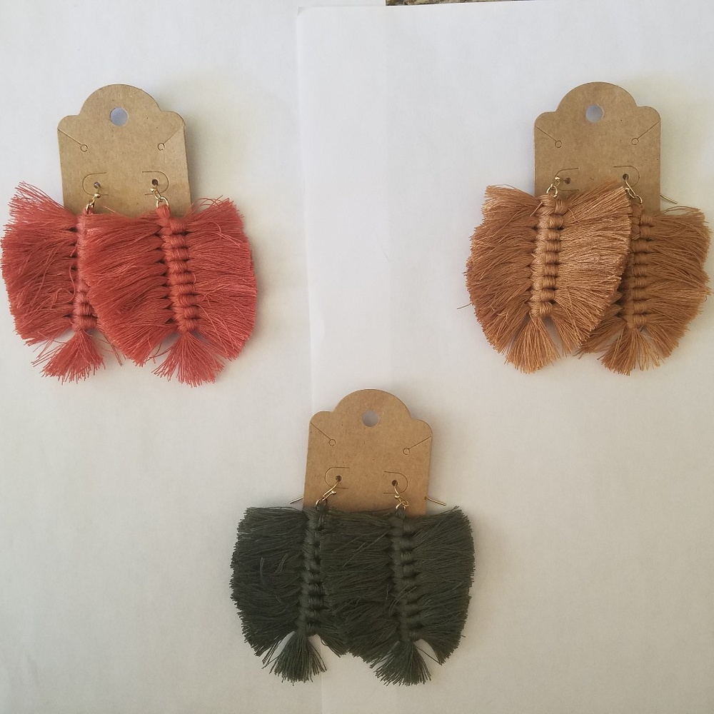 Leaf Tassel Earrings